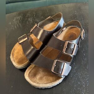 Birkenstock Brown Leather Milano Sandals